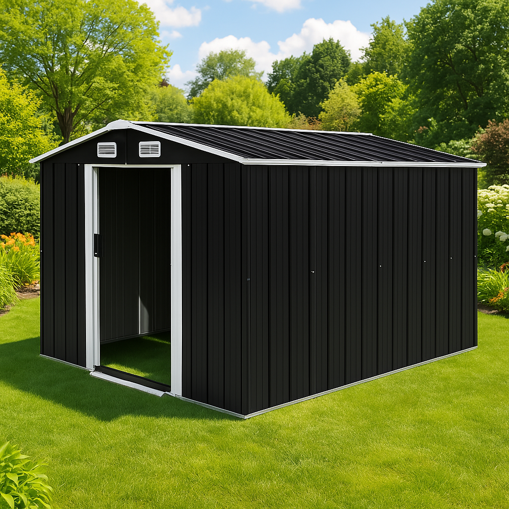 Large Garden Metal Sheds in 4 Colours