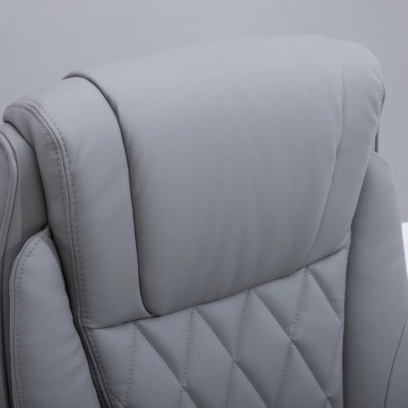 Vinsetto High Back Executive Office Chair, Height Adjustable PU Leather Ergonomic Chair, with Flip-up Arm, 360-Degree Swivel & Wheels, Grey
