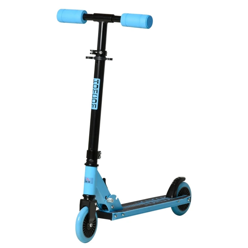 HOMCOM Kids Scooter Foldable Kick Scooter with Adjustable Height Brake for Boys and Girls