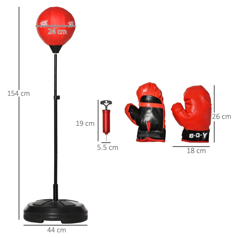 Kids Punching Bag with Stand, Adjustable Height from 122cm to 154cm