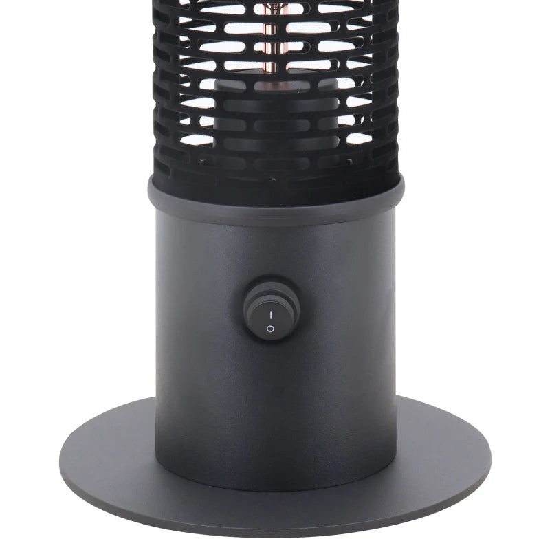 Outsunny Table Top Infrared Outdoor Electric Heater with Cool Touch Felt Mesh Cover, 1.2kW Patio Tower Heater with IP54 Rated Water Resistance, Tip Over Safety Switch, 1.8 m Power Cord